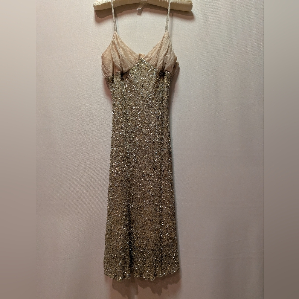 Sequin Slip Dress with Champagne Bodice